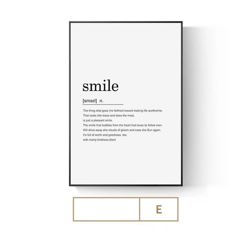 KTX-025811 Elegant English Alphabet Mural for Modern Dining and Living Spaces with Framed Canvas Art