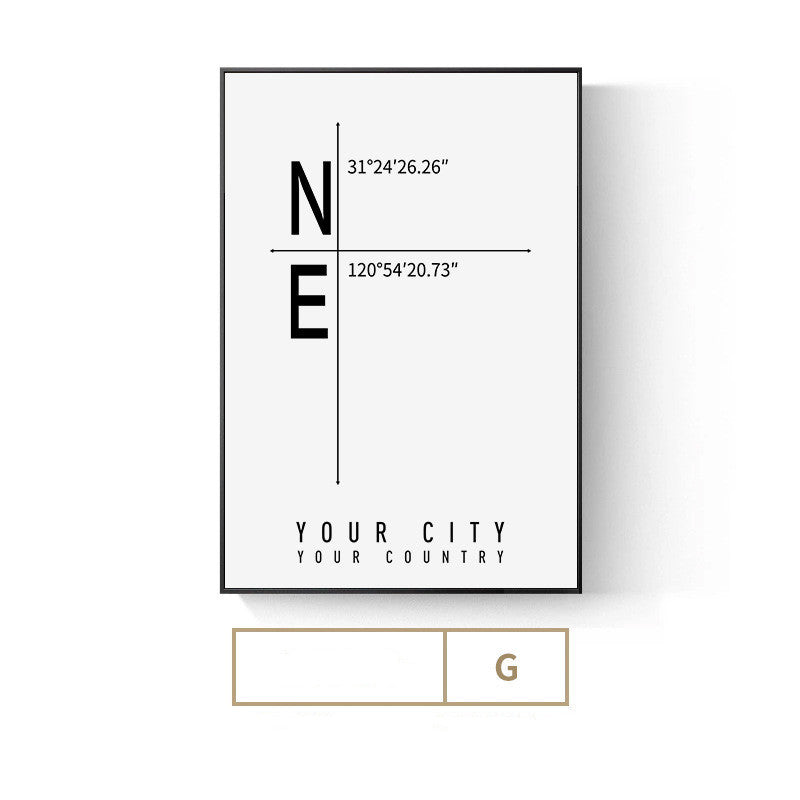 KTX-025811 Elegant English Alphabet Mural for Modern Dining and Living Spaces with Framed Canvas Art