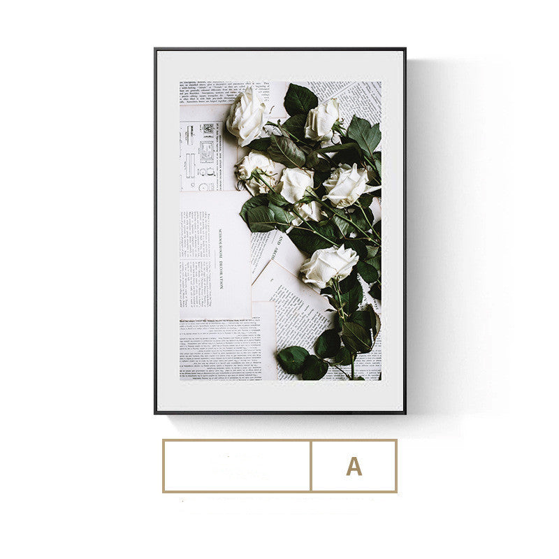 KTX-025811 Elegant English Alphabet Mural for Modern Dining and Living Spaces with Framed Canvas Art