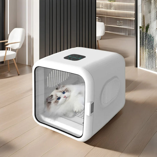KTX-026067 Automatic Pet Hair Dryer Machine for Cats and Dogs, Grooming Drying Box, Compact Design, 220-240V, Battery Operated