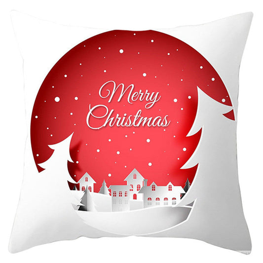 KTX-026643 Christmas Cartoon Nordic Style Peach Skin Pillowcase, 45cm x 45cm, Fashionable Home Decor
