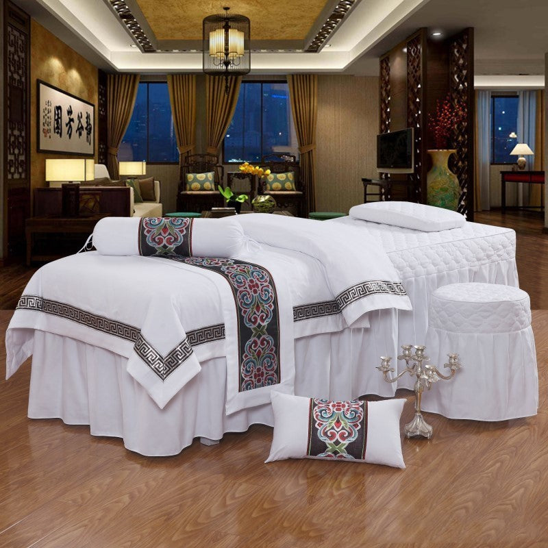 KTX-026771 Four-Piece Solid Color Polyester Fiber Bedspread Set