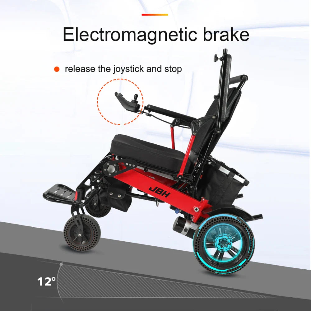 KTX-026835 Lightweight Electric Wheelchair, Max Load 120 kg, 20 km Range, 6 km/h Speed, Aluminum Alloy Frame, CE Certified