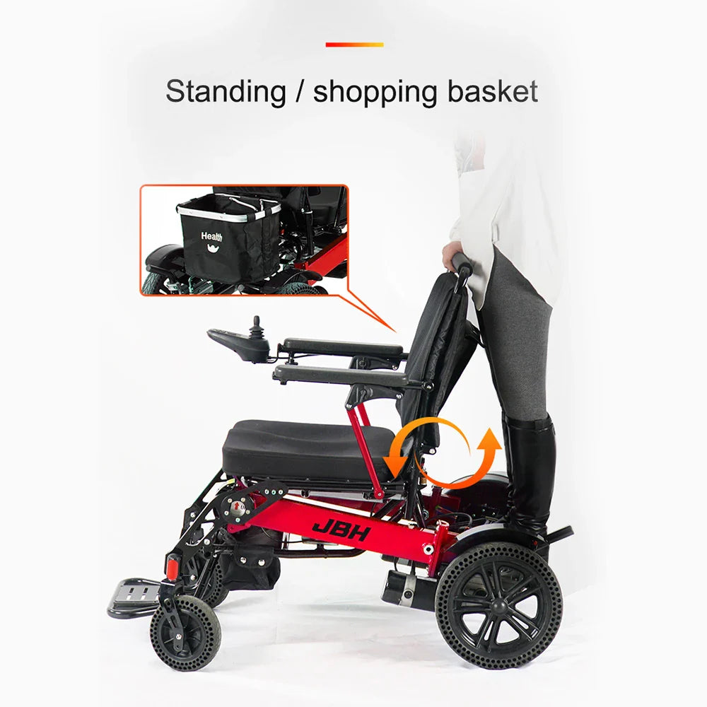 KTX-026835 Lightweight Electric Wheelchair, Max Load 120 kg, 20 km Range, 6 km/h Speed, Aluminum Alloy Frame, CE Certified