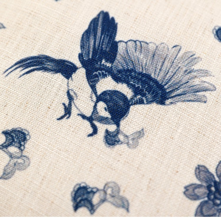 KTX-027283 Cotton and Linen Square Pillow Cushions in Blue - Geometric Designs, 30x50cm & 45x45cm Options