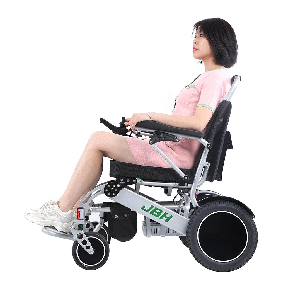 KTX-027987 Electric Folding Wheelchair with 12.5" Rear Wheels, Aluminum Alloy Frame, 20 km Driving Range, 120 kg Capacity