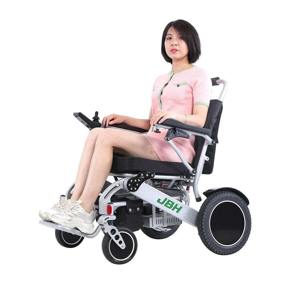 KTX-027987 Electric Folding Wheelchair with 12.5" Rear Wheels, Aluminum Alloy Frame, 20 km Driving Range, 120 kg Capacity