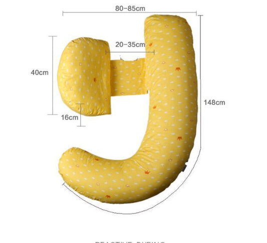 KTX-028115 Multifunctional Maternity Pillow for Side Sleeping – Cotton Outer Fabric, Down Velvet Filling, 148x80cm