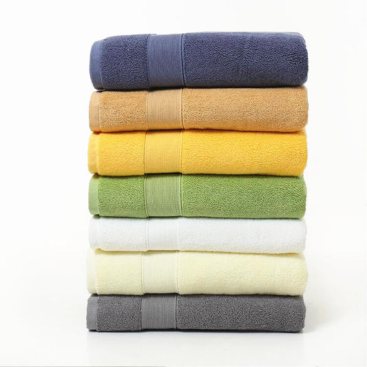 KTX-028691 Soft Cotton Thickened Bath Towel - 70x140CM in Solid Colors
