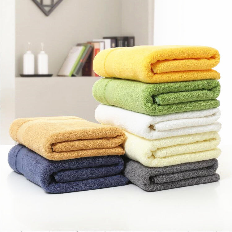 KTX-028691 Soft Cotton Thickened Bath Towel - 70x140CM in Solid Colors