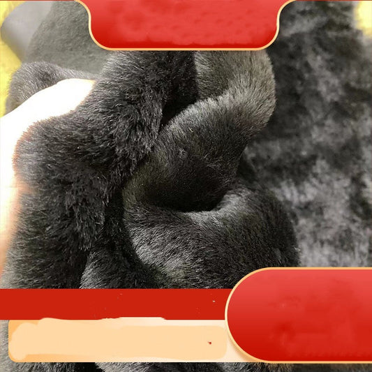 KTX-028947 Whole Fleece Real Wool in Black for Footwear and Accessories