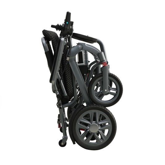 KTX-029139 Electric Folding Wheelchair with 200W Brushless Motors and Remote Control, Aluminium Alloy Frame, 100kg Capacity, 12Ah Battery