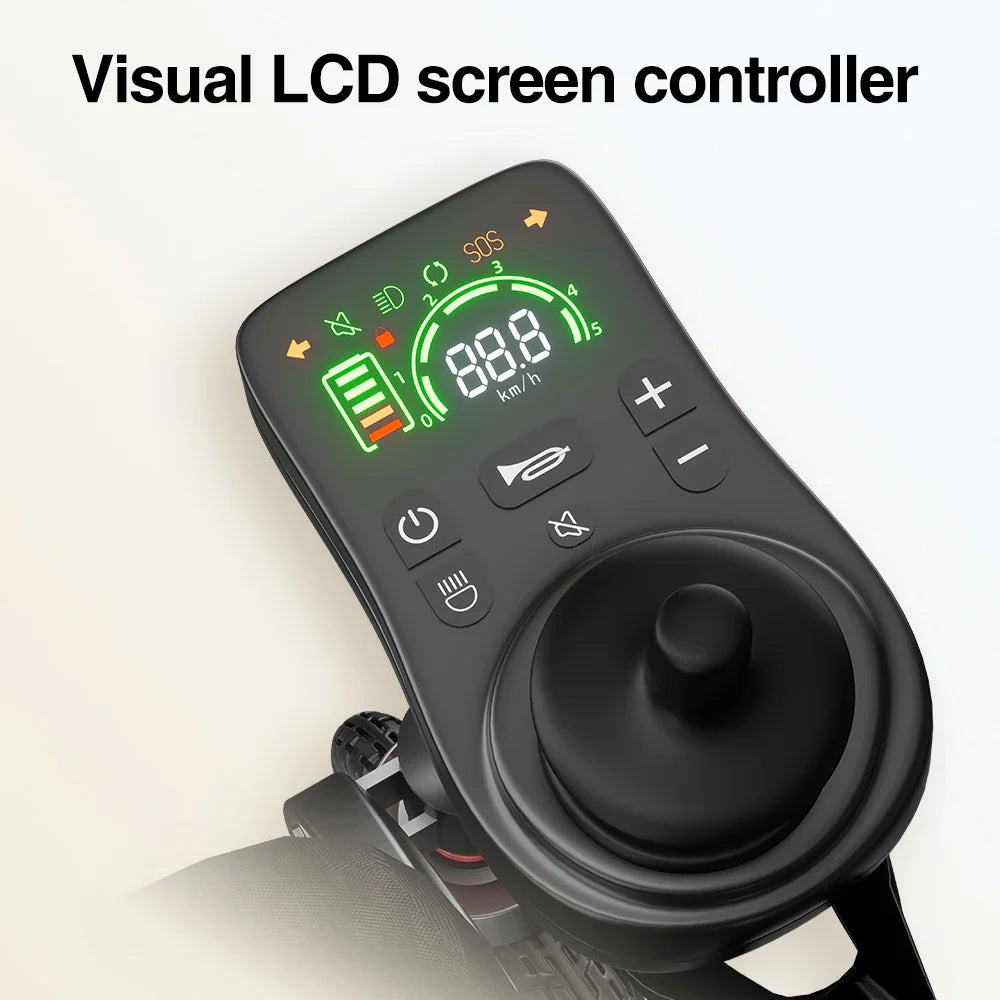 KTX-029139 Electric Folding Wheelchair with 200W Brushless Motors and Remote Control, Aluminium Alloy Frame, 100kg Capacity, 12Ah Battery