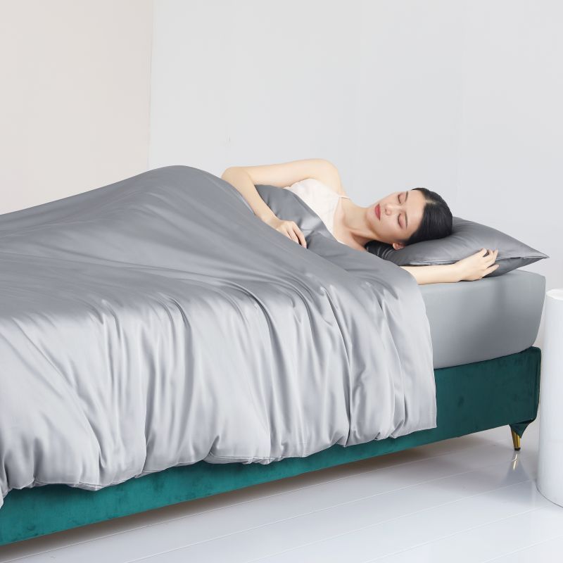 KTX-030739 Cotton Comforter Bed Set - Four-Piece White Collection with Sheet, Duvet Cover, and Pillowcases