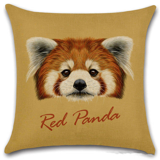 KTX-030803 Animal Head Linen Throw Pillow Cover – 45x45cm Northern European Style, Single-Sided Print