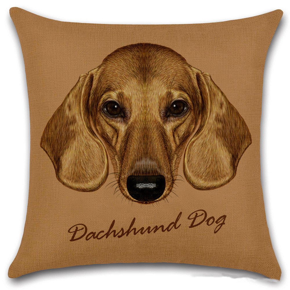 KTX-030803 Animal Head Linen Throw Pillow Cover – 45x45cm Northern European Style, Single-Sided Print