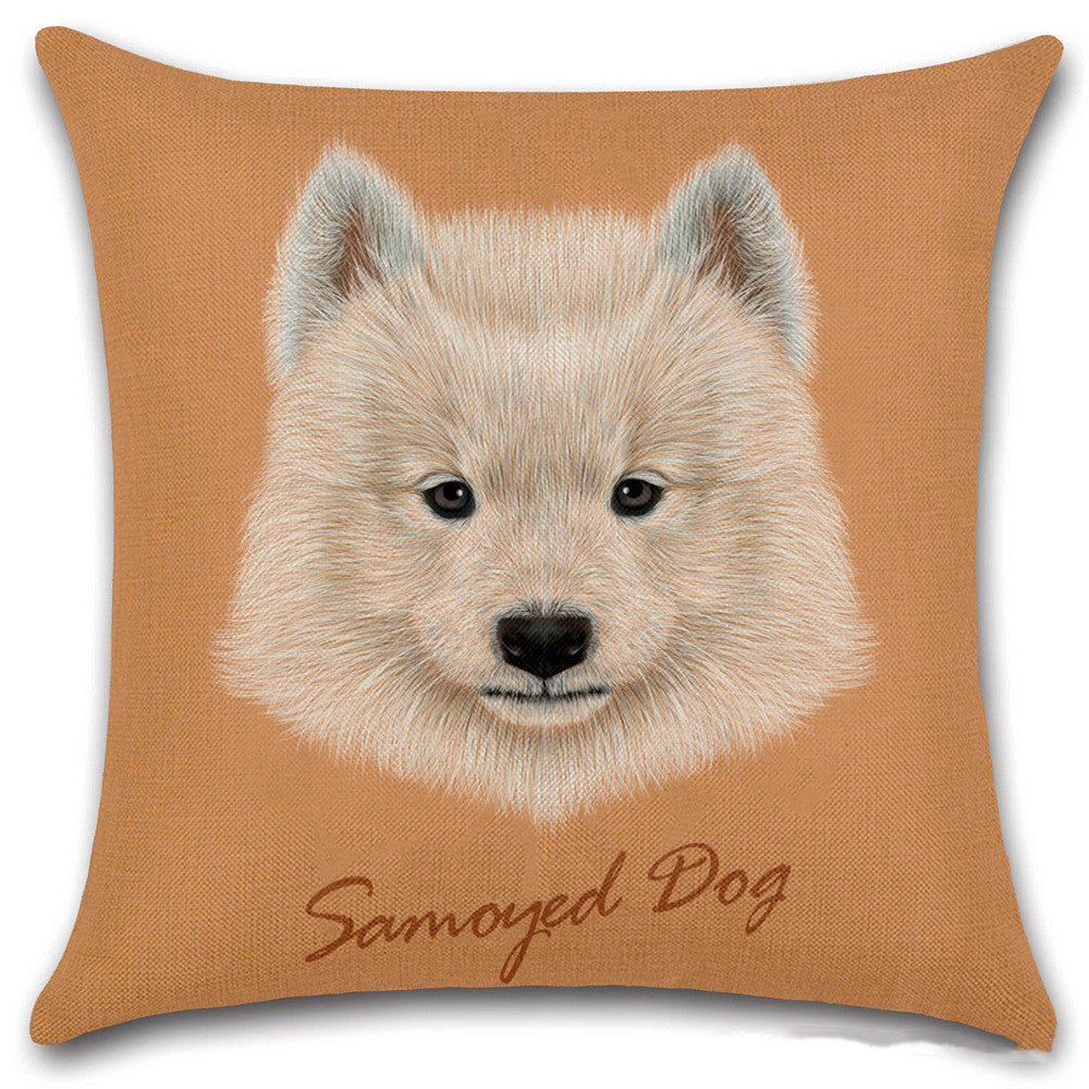 KTX-030803 Animal Head Linen Throw Pillow Cover – 45x45cm Northern European Style, Single-Sided Print