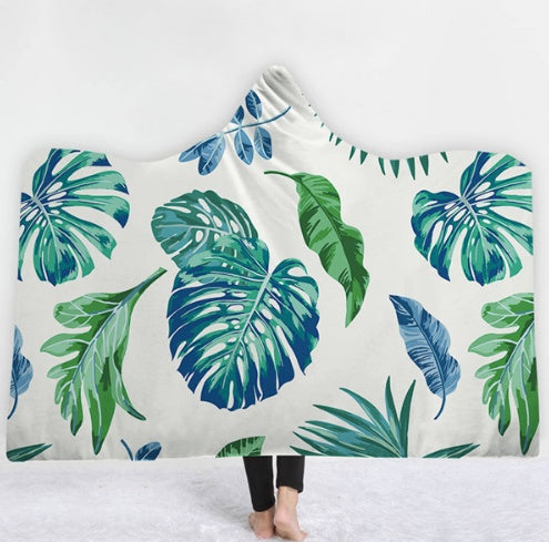 KTX-031571 Hooded Thermal Fleece Blanket for Adults and Kids - Cozy Wearable Blanket with Soft Fluffy Interior for Home and Travel