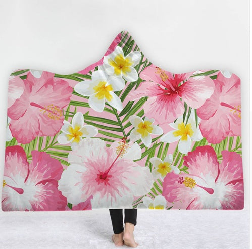 KTX-031571 Hooded Thermal Fleece Blanket for Adults and Kids - Cozy Wearable Blanket with Soft Fluffy Interior for Home and Travel