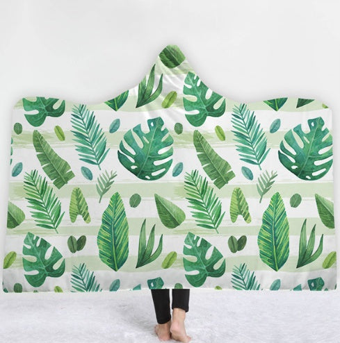 KTX-031571 Hooded Thermal Fleece Blanket for Adults and Kids - Cozy Wearable Blanket with Soft Fluffy Interior for Home and Travel