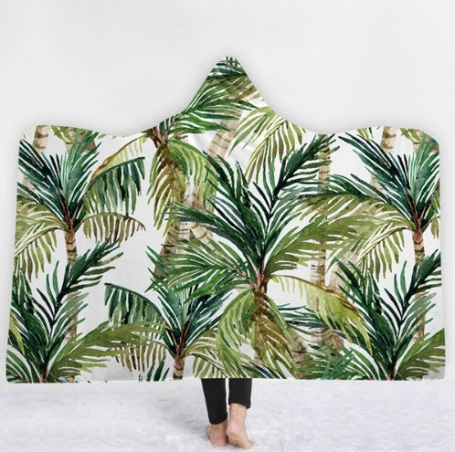 KTX-031571 Hooded Thermal Fleece Blanket for Adults and Kids - Cozy Wearable Blanket with Soft Fluffy Interior for Home and Travel