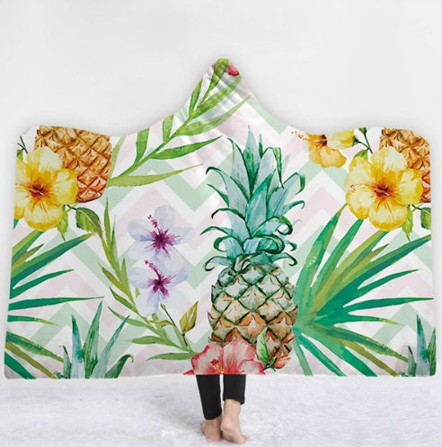 KTX-031571 Hooded Thermal Fleece Blanket for Adults and Kids - Cozy Wearable Blanket with Soft Fluffy Interior for Home and Travel