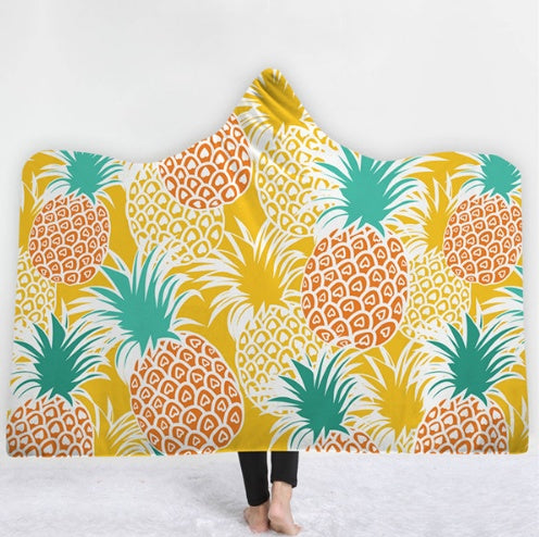 KTX-031571 Hooded Thermal Fleece Blanket for Adults and Kids - Cozy Wearable Blanket with Soft Fluffy Interior for Home and Travel