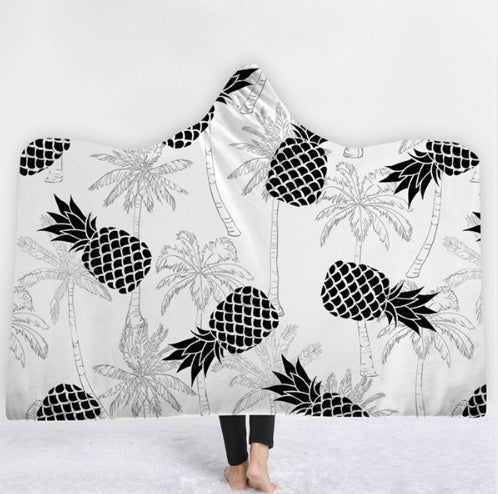 KTX-031571 Hooded Thermal Fleece Blanket for Adults and Kids - Cozy Wearable Blanket with Soft Fluffy Interior for Home and Travel