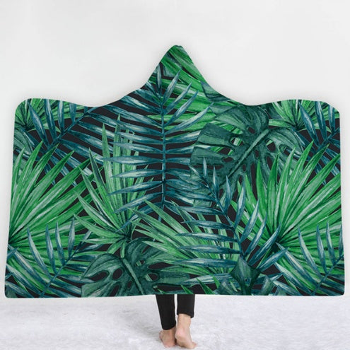 KTX-031571 Hooded Thermal Fleece Blanket for Adults and Kids - Cozy Wearable Blanket with Soft Fluffy Interior for Home and Travel