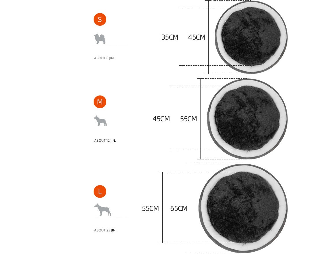 KTX-031699 Cozy Round Pet Nest Kennel Cushion in Multiple Sizes