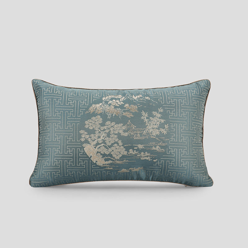KTX-032467 Chinese Style Jacquard Pillow Cover - Modern High-Precision Cushion for Living Room and Commercial Spaces