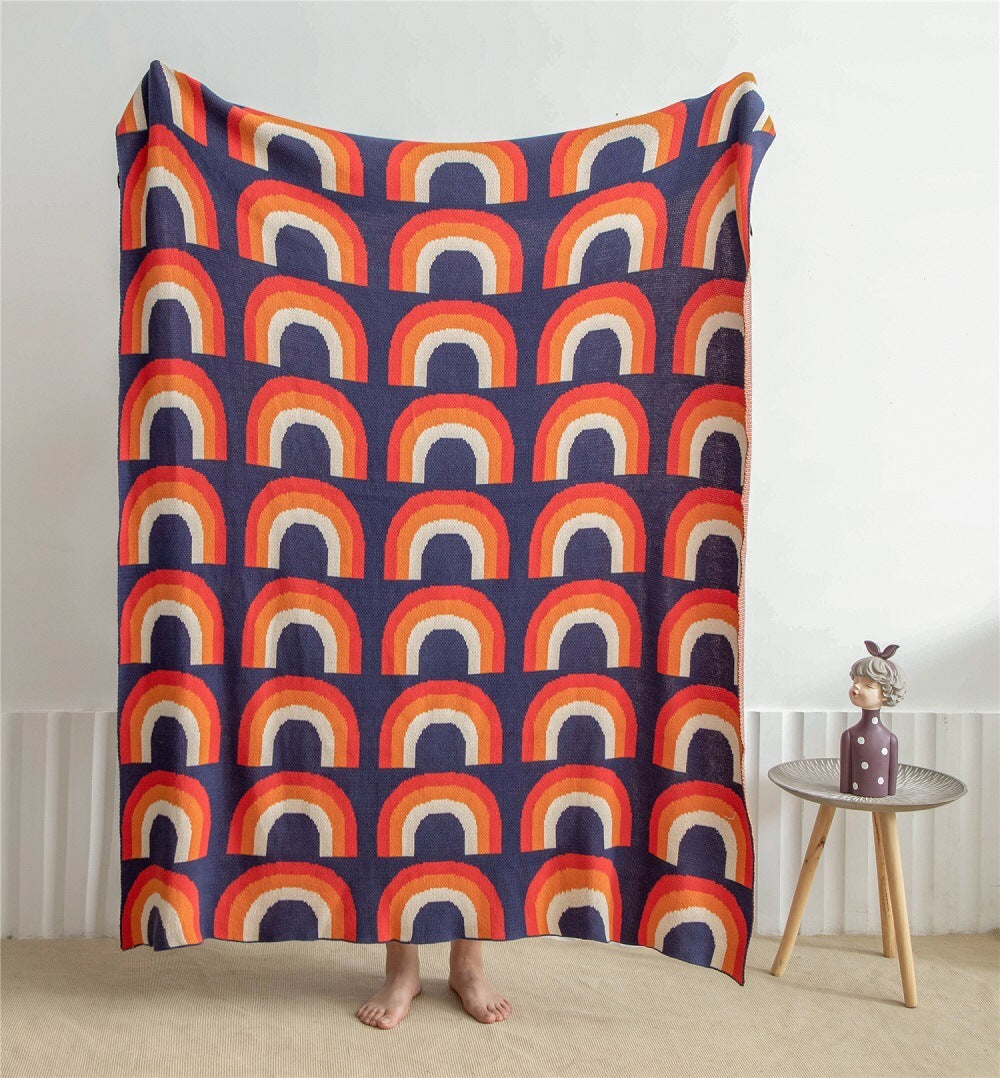 KTX-033043 Nordic Cotton Wool Napping Blanket - Soft and Cozy Throw, 130x160cm, Multiple Colors Available