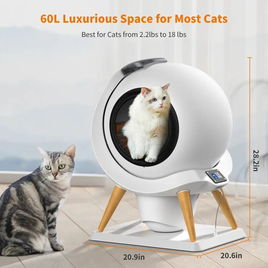 KTX-036627 Smart Automatic Cat Litter Box with WiFi Connectivity and Ultra-quiet Self-Cleaning Feature