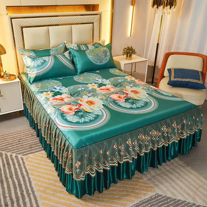 KTX-036819 Viscose Fiber Summer Sleeping Mat with Pillowcases - Three-Piece Set