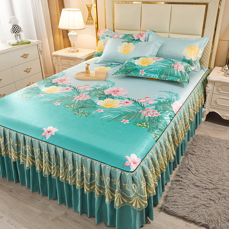 KTX-036819 Viscose Fiber Summer Sleeping Mat with Pillowcases - Three-Piece Set