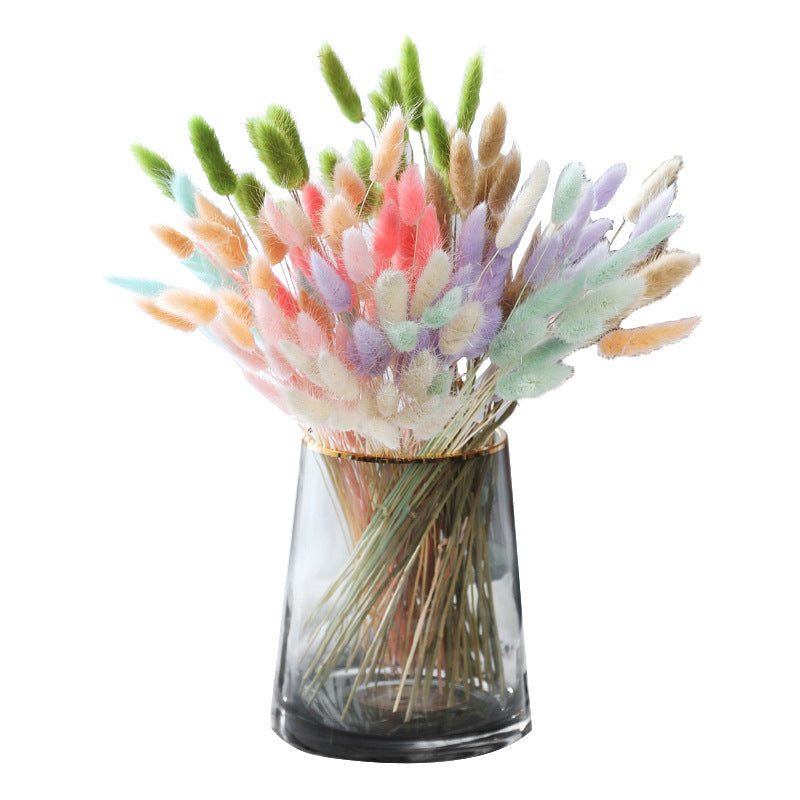 KTX-036947 Dried Flower Bouquet with Rabbit Tail Grass - Variety of Colors, 40-50CM Height, 20 Branches Each
