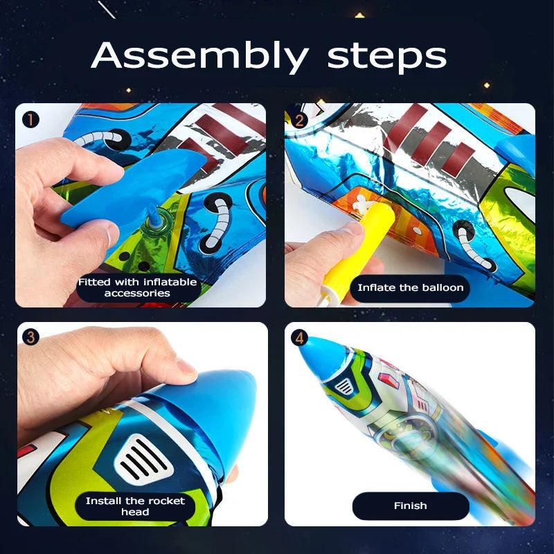 KTX-037267 3D Rocket Ejection Balloon Toy for Kids - Fun Party Atmosphere Decoration