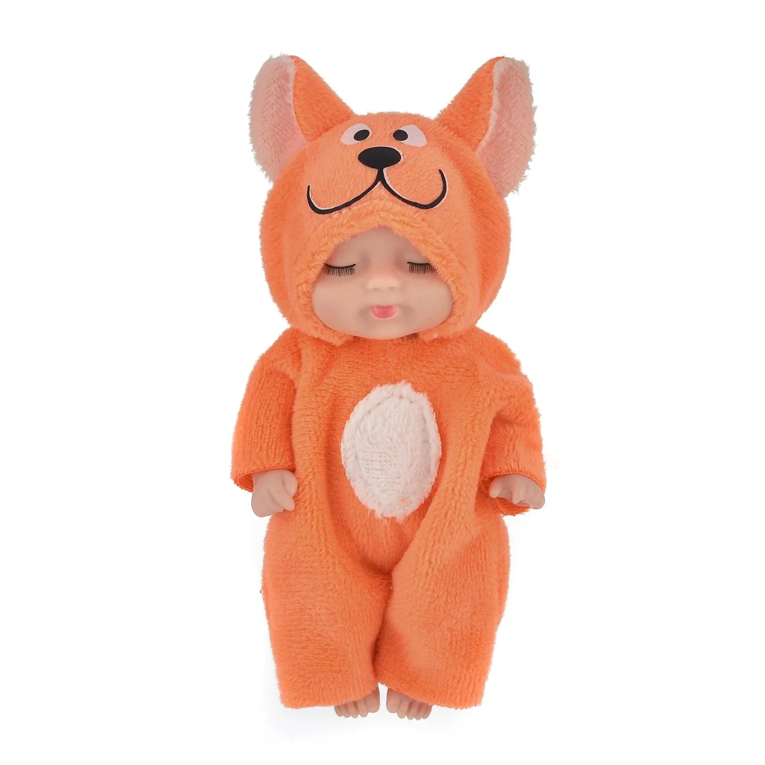 KTX-037843 Cute Mini Sleeping Rebirth Doll - Soft PVC Baby Animal Toy for Kids, Perfect Birthday Gift