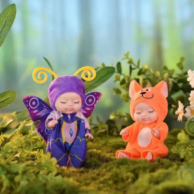 KTX-037843 Cute Mini Sleeping Rebirth Doll - Soft PVC Baby Animal Toy for Kids, Perfect Birthday Gift