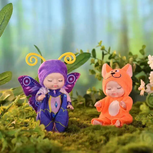 KTX-037843 Cute Mini Sleeping Rebirth Doll - Soft PVC Baby Animal Toy for Kids, Perfect Birthday Gift