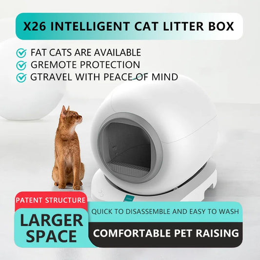 KTX-038611 Extra Large 65L Smart Cat Litter Box with Ion Purification and Easy Clean Features