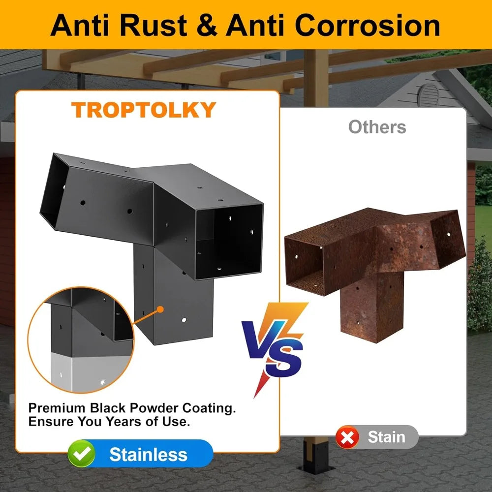 KTX-038675 Metal Pergola Bracket Kit for Garden Structures, Waterproof Connector for Arches and Gazebos