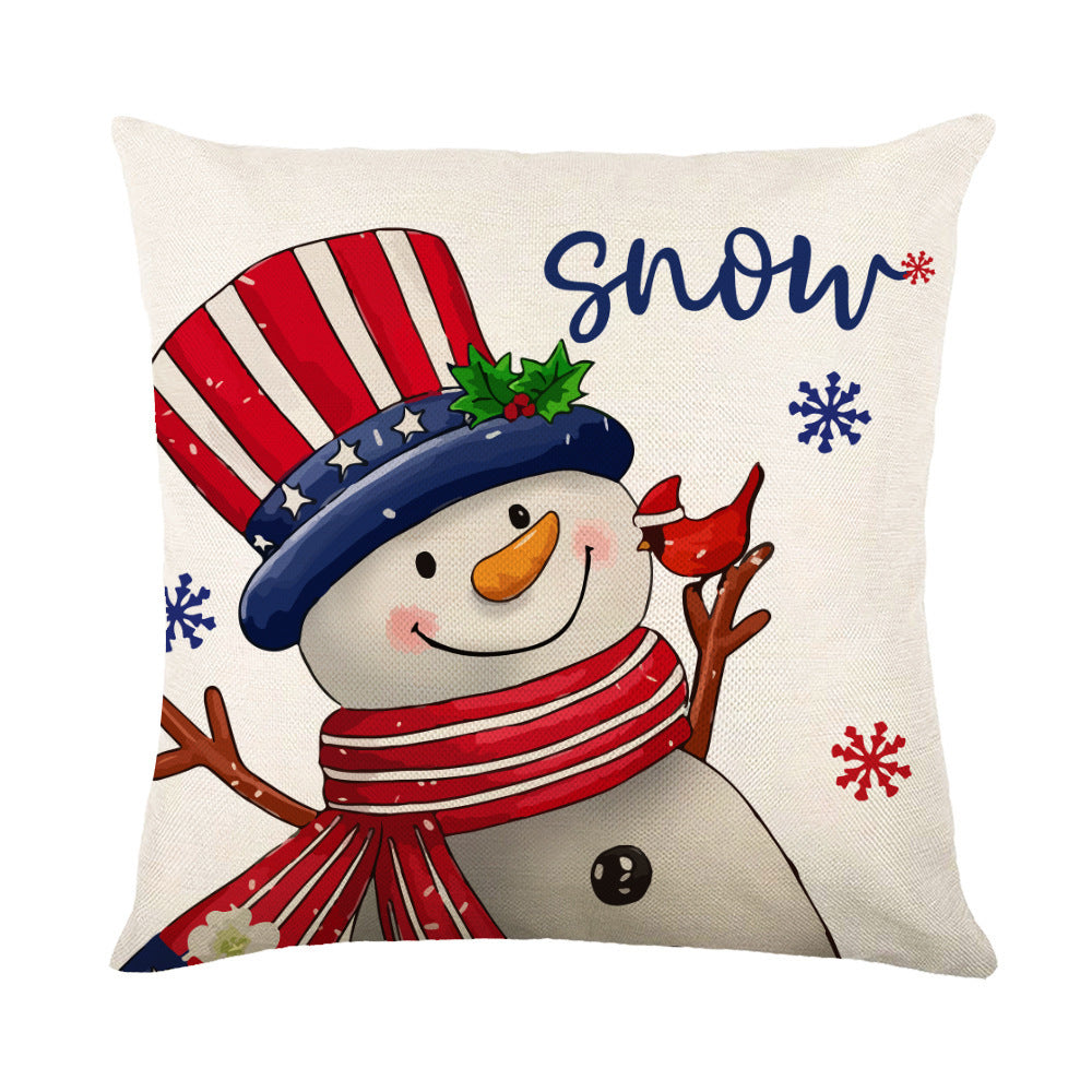 KTX-038995 Christmas Snowflake Decorative Pillow Covers - Soft Square Throw Cushion Cases for Home and Sofa Decor