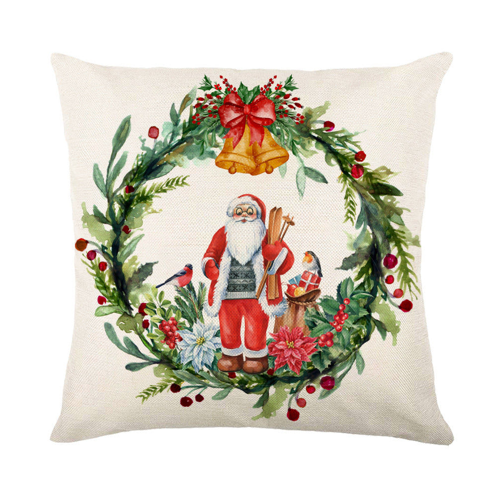 KTX-038995 Christmas Snowflake Decorative Pillow Covers - Soft Square Throw Cushion Cases for Home and Sofa Decor