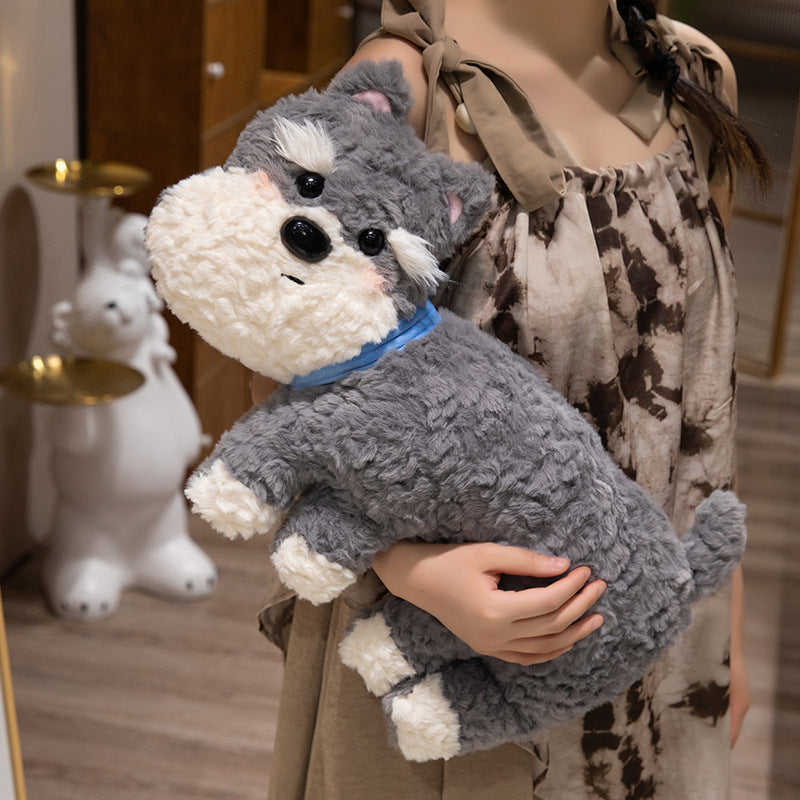 KTX-039123 Cute Plush Dog Pillow - 50cm Soft Toy for Teens in Brown, Black, and Gray