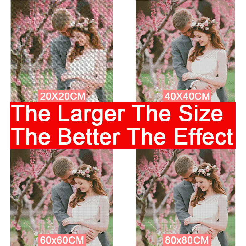 KTX-039315 Diamond Painting Kit - Mosaic Tiger Family in Lush Forest - Circle Resin Diamonds for Home Decoration