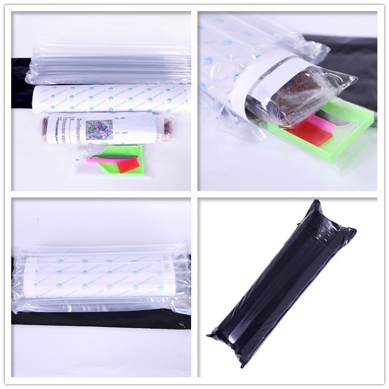 KTX-039315 Diamond Painting Kit - Mosaic Tiger Family in Lush Forest - Circle Resin Diamonds for Home Decoration