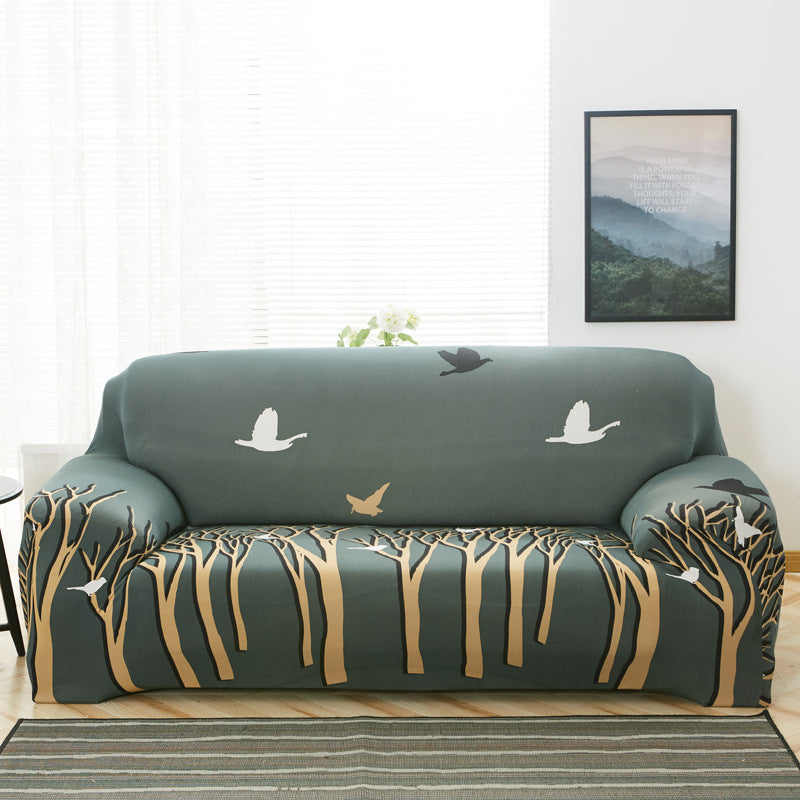 KTX-039315 Modern Stretch Sofa Cover in Vine Blossoms for Combination Sofas - Various Sizes Available