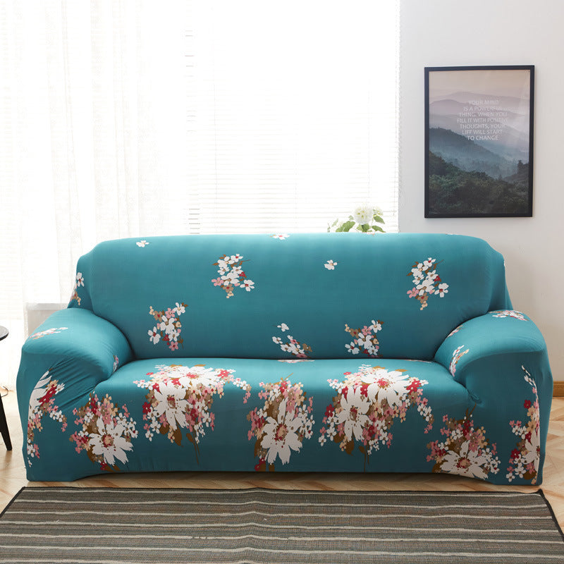 KTX-039315 Modern Stretch Sofa Cover in Vine Blossoms for Combination Sofas - Various Sizes Available