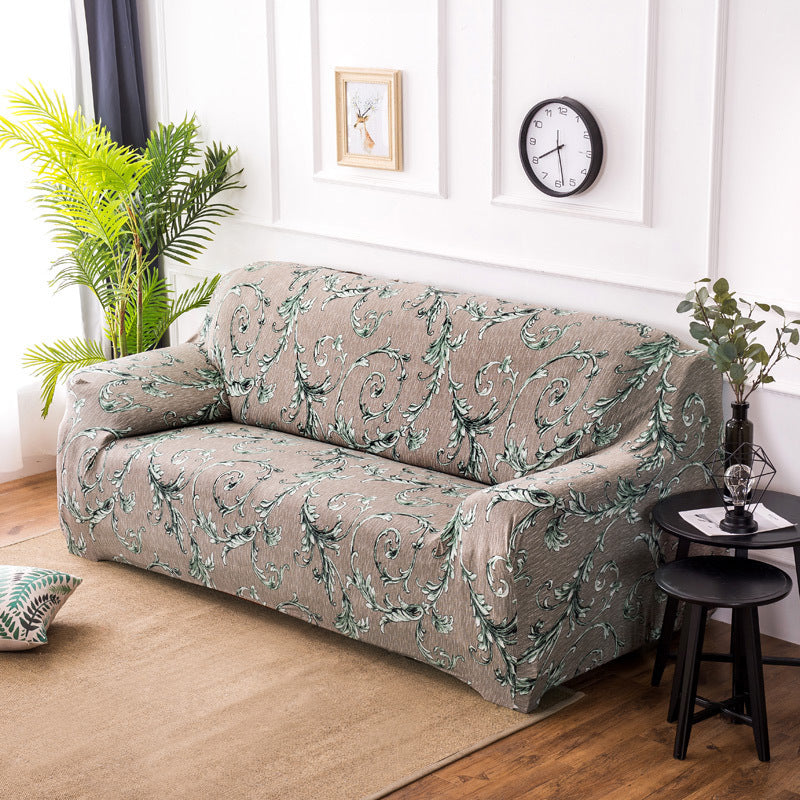 KTX-039315 Modern Stretch Sofa Cover in Vine Blossoms for Combination Sofas - Various Sizes Available